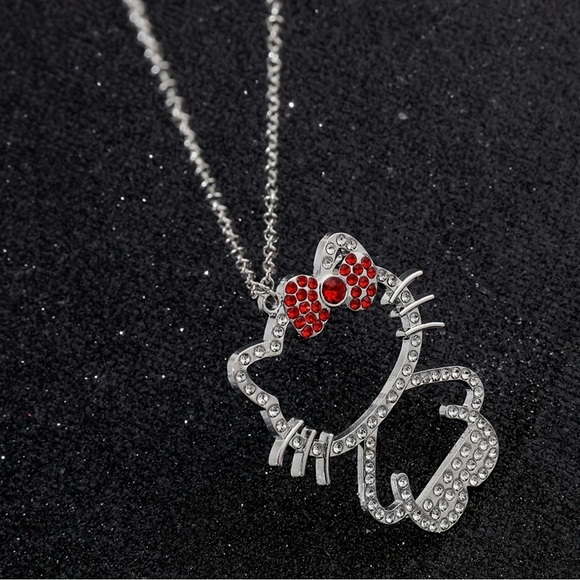 Hello Kitty Silver and Red Charm Necklace - Picture 3 of 6